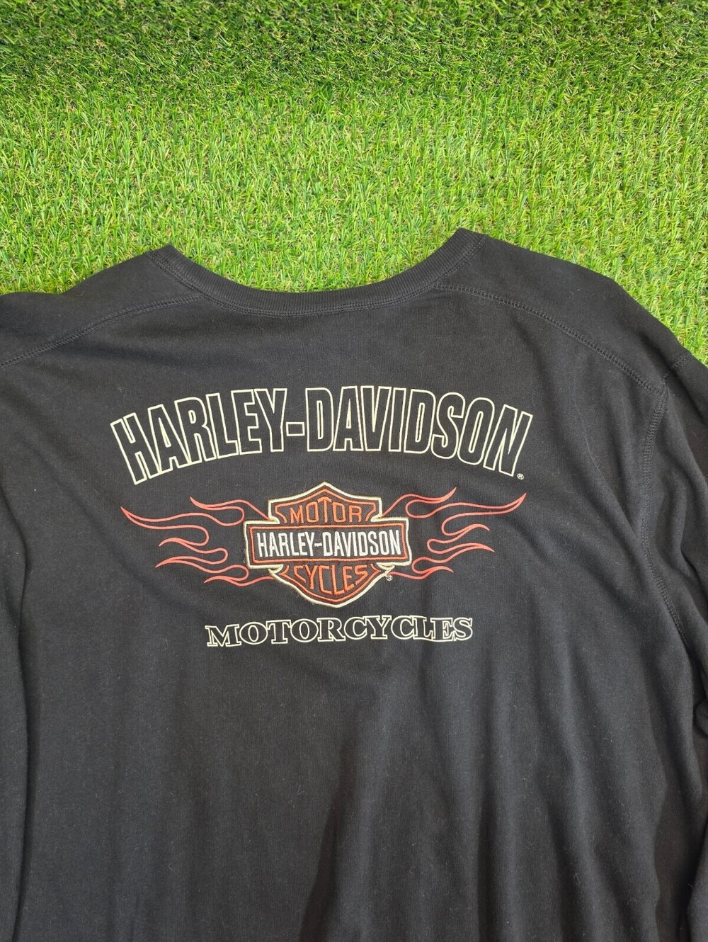 Harley-Davidson Men's Black Long Sleeve Flame Logo T-Shirt,